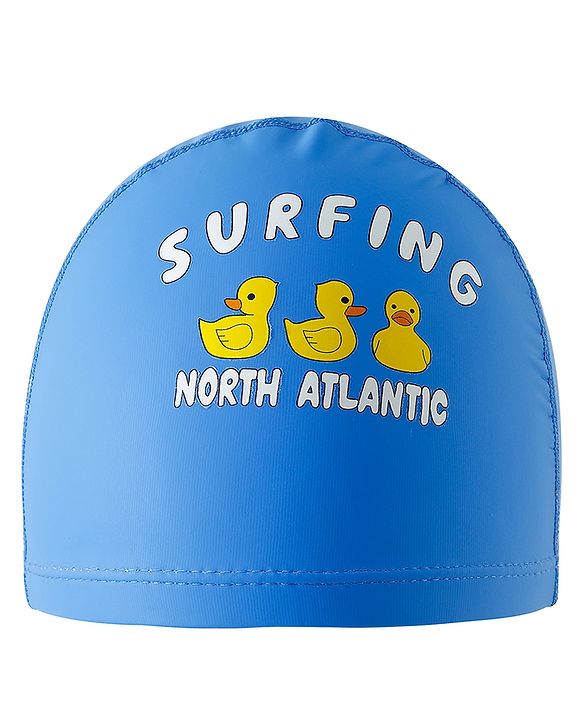 Babyhug Swimming Cap With Duck Print - Blue