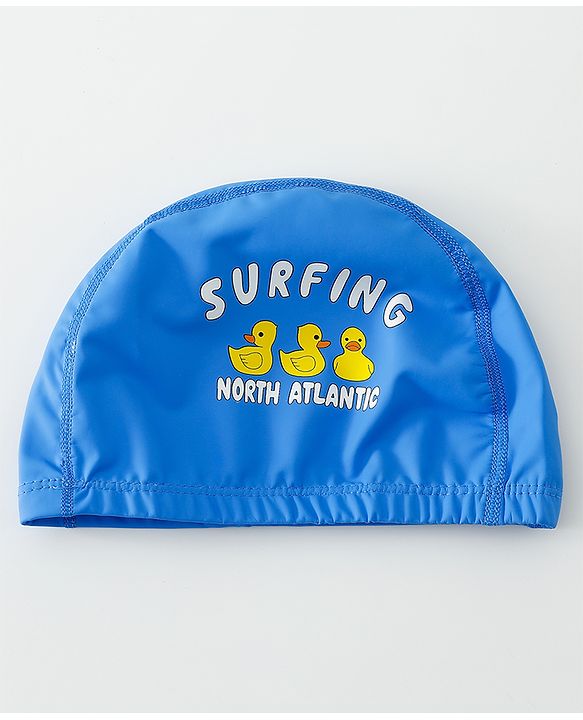 Babyhug Swimming Cap With Duck Print - Blue