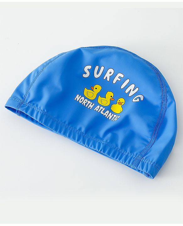 Babyhug Swimming Cap With Duck Print - Blue