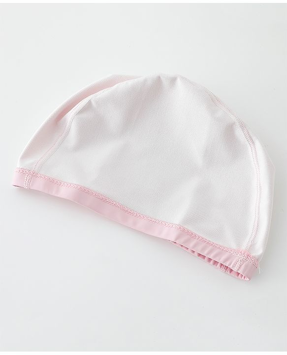 Babyhug Swimming Cap With Swan Print - Pink