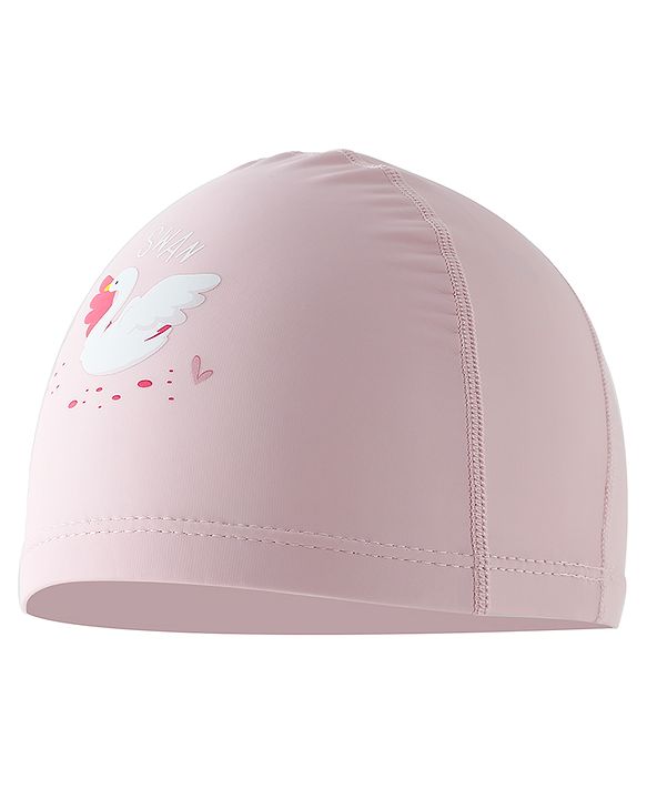 Babyhug Swimming Cap With Swan Print - Pink