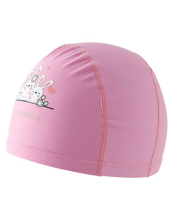 Babyhug Swimming Cap With Bunny Print - Pink