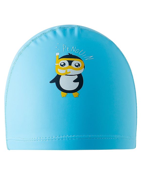 Babyhug Swimming Cap With Penguin Print - Blue
