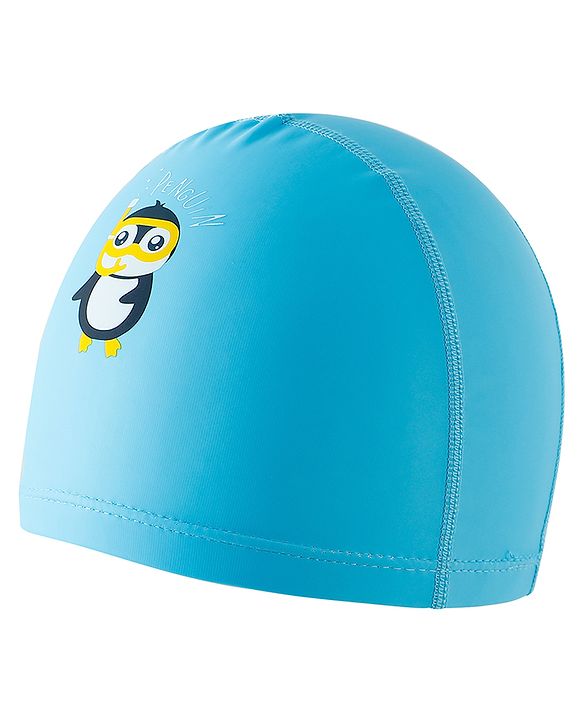 Babyhug Swimming Cap With Penguin Print - Blue