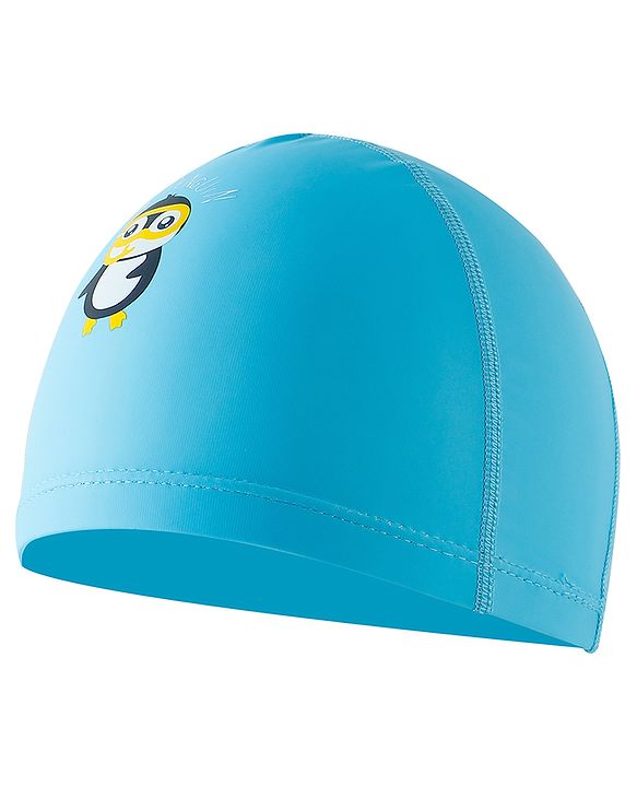 Babyhug Swimming Cap With Penguin Print - Blue