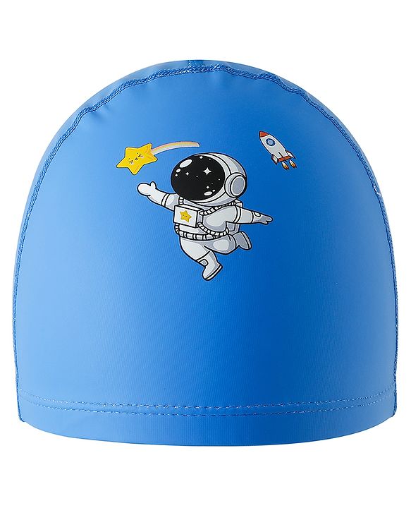 Babyhug Swimming Cap With Astronaut Print - Blue