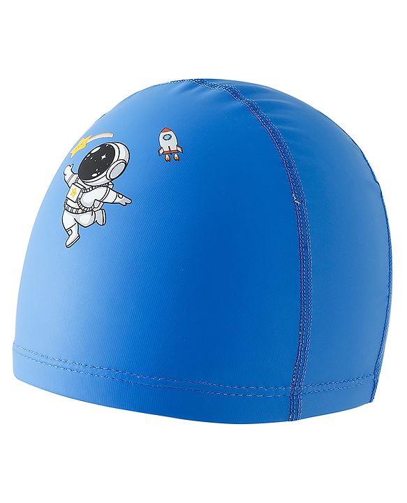 Babyhug Swimming Cap With Astronaut Print - Blue