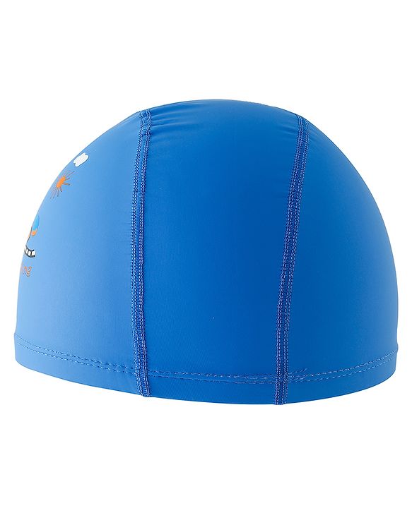 Babyhug Swimming Cap With Car & Animal Print - Blue