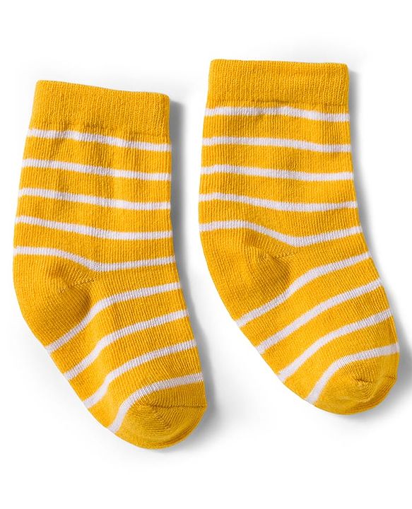 Cute Walk by Babyhug Knit Ankle Length Antibacterial Socks With Animal Print Pack Of 3 - Green & Yellow