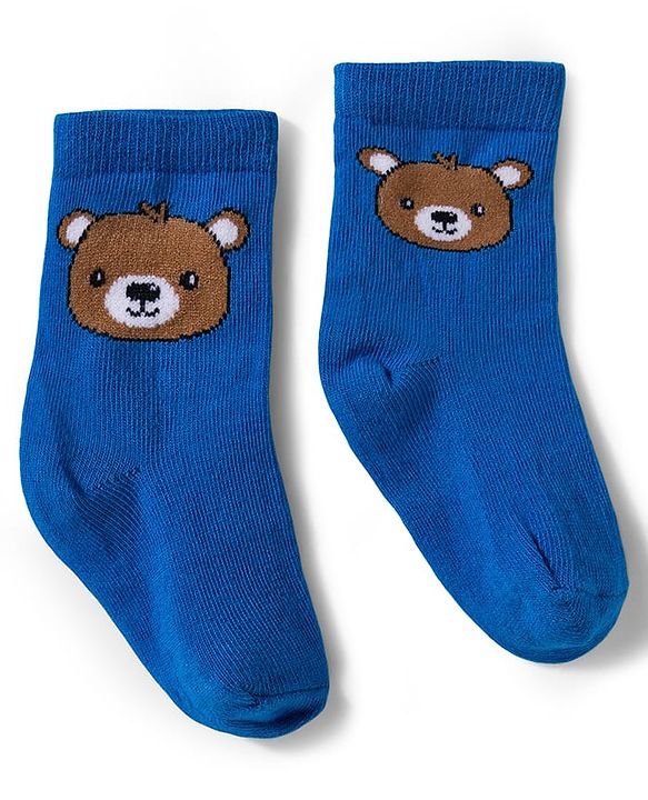 Cute Walk by Babyhug Knit Ankle Length Anti Bacterial Socks With Animal Design Pack Of 3 - White Blue & Dark Pink