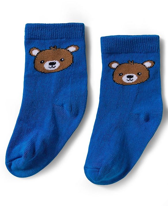 Cute Walk by Babyhug Knit Ankle Length Anti Bacterial Socks With Animal Design Pack Of 3 - White Blue & Dark Pink
