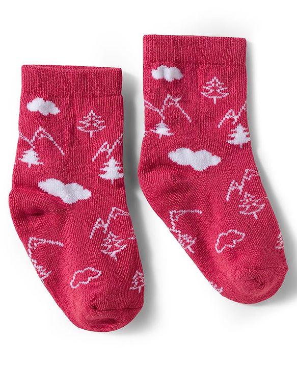 Cute Walk by Babyhug Knit Ankle Length Anti Bacterial Socks With Animal Design Pack Of 3 - White Blue & Dark Pink