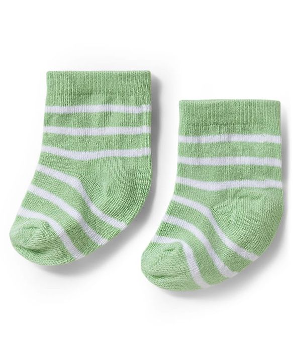 Cute Walk by Babyhug Knit Ankle Length Antibacterial Socks With Dino Design Pack Of 3 - Light Green White & Yellow