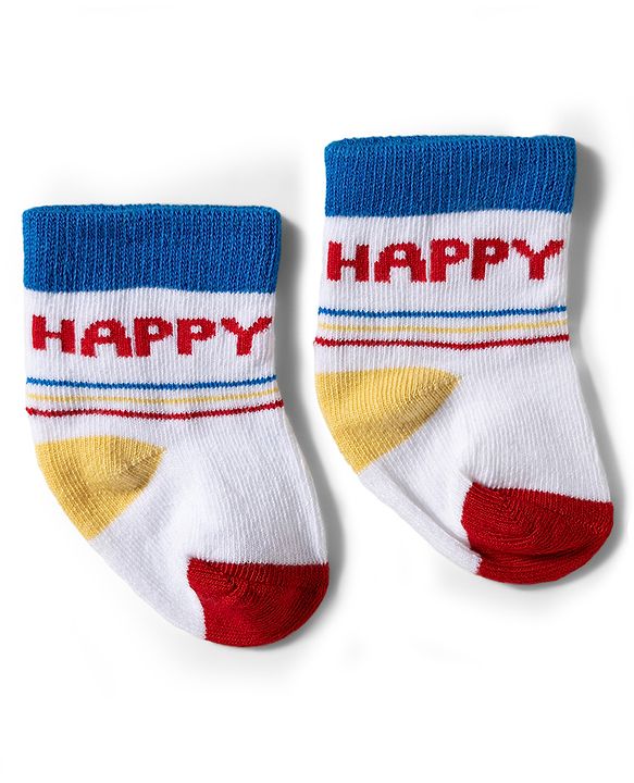 Cute Walk by Babyhug Knit Ankle Length Antibacterial Socks with Design & Stripes Pack of 3 - Multicolor