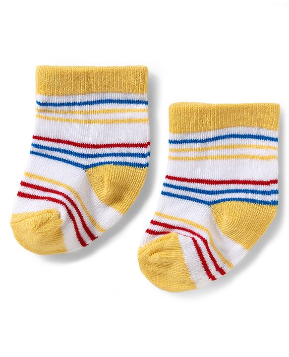 Cute Walk by Babyhug Knit Ankle Length Antibacterial Socks with Design & Stripes Pack of 3 - Multicolor