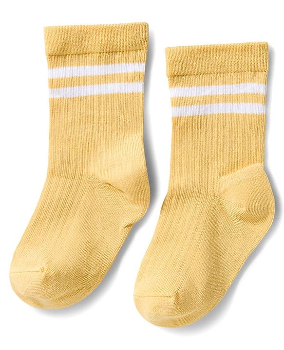 Cute Walk by Babyhug Knit Ankle Length Antibacterial Socks With Stripe & Vehicle Design Pack Of 3 - Navy Blue Light Blue & Yellow