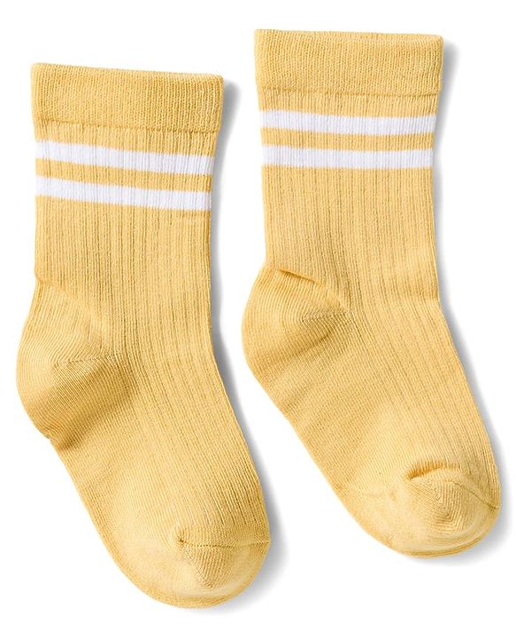 Cute Walk by Babyhug Knit Ankle Length Antibacterial Socks With Stripe & Vehicle Design Pack Of 3 - Navy Blue Light Blue & Yellow