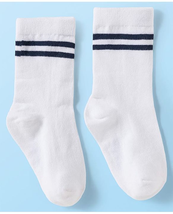 Cute Walk by Babyhug Knit Ankle Length Antibacterial Socks With Stripe Design Pack Of 3 - Navy Blue White & Maroon