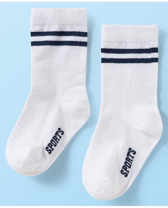 Cute Walk by Babyhug Knit Ankle Length Antibacterial Socks With Stripe Design Pack Of 3 - Navy Blue White & Maroon