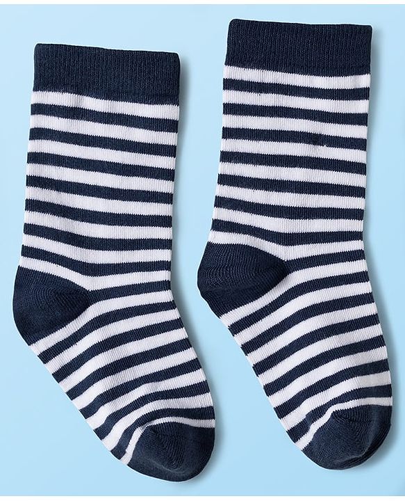 Cute Walk by Babyhug Knit Ankle Length Antibacterial Socks With Stripes & Number Design Pack Of 3 - Multicolor