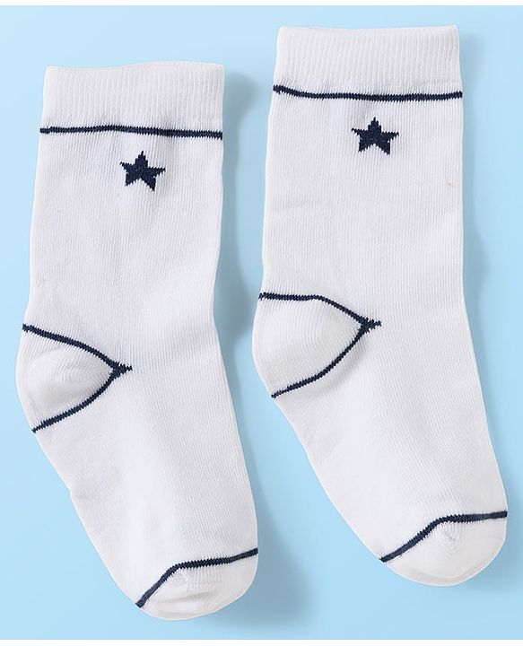 Cute Walk by Babyhug Knit Ankle Length Antibacterial Socks With Stripes & Number Design Pack Of 3 - Multicolor
