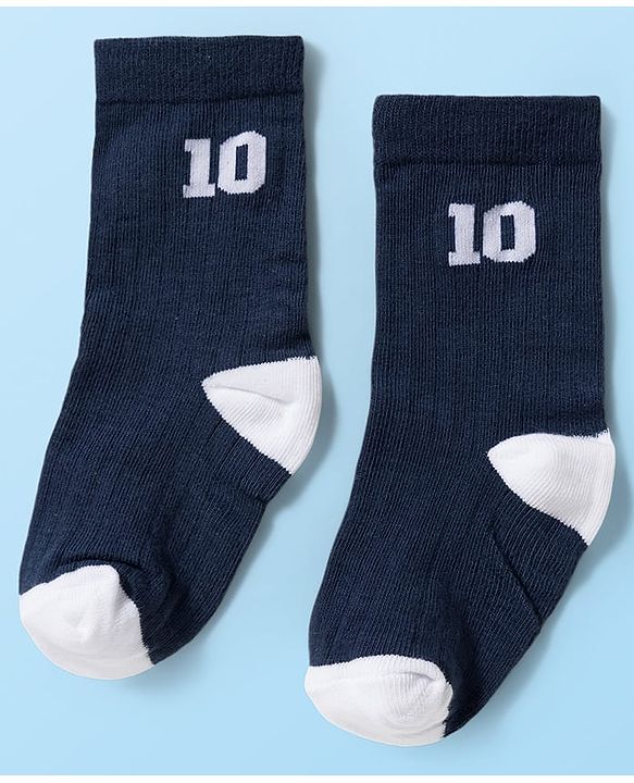 Cute Walk by Babyhug Knit Ankle Length Antibacterial Socks With Stripes & Number Design Pack Of 3 - Multicolor