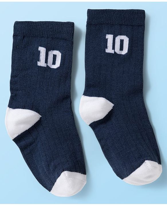 Cute Walk by Babyhug Knit Ankle Length Antibacterial Socks With Stripes & Number Design Pack Of 3 - Multicolor
