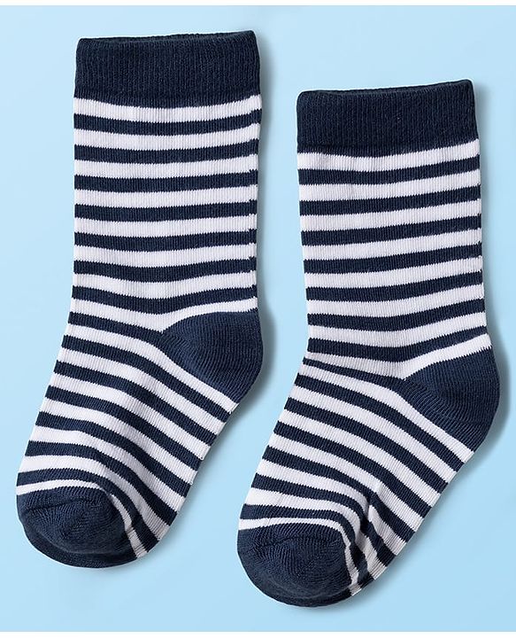 Cute Walk by Babyhug Knit Ankle Length Antibacterial Socks With Stripes & Number Design Pack Of 3 - Multicolor