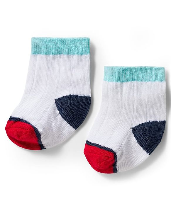 Cute Walk by Babyhug Knit Ankle Length Antibacterial Socks With Vehicle & Stripes Design Pack Of 3 - White