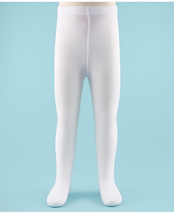 Cute Walk by Babyhug Knit Anti-Bacterial Wash Tights - White