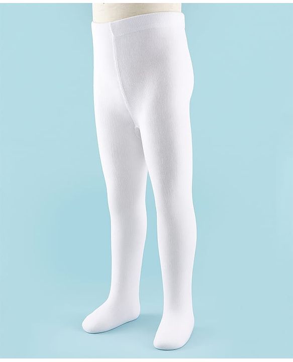 Cute Walk by Babyhug Knit Anti-Bacterial Wash Tights - White