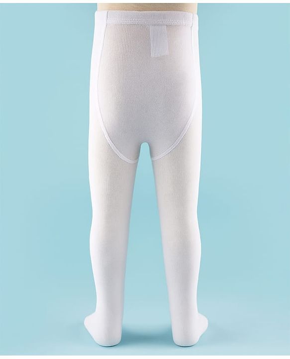 Cute Walk by Babyhug Knit Anti-Bacterial Wash Tights - White