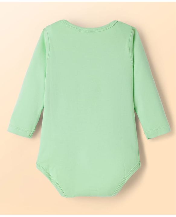 Babyhug Disney Interlock Knit Full Sleeves Onesie with Disney Character Graphic Pack of 3 - Light Blue  White & Light Green
