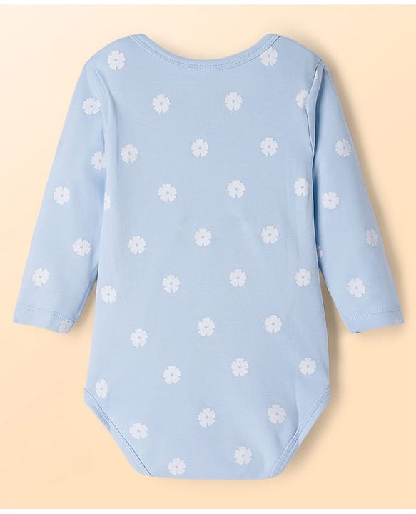 Babyhug Disney Interlock Knit Full Sleeves Onesie with Disney Character Graphic Pack of 3 - Light Blue  White & Light Green