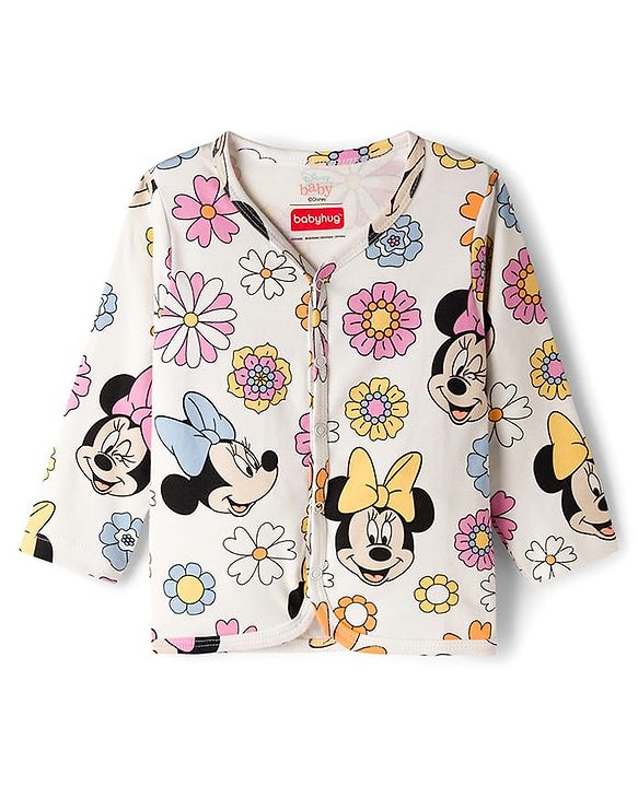 Babyhug Disney Interlock Knit Full Sleeves Jhablas with Minnie Mouse Family Graphics Pack of 3 - Multicolour