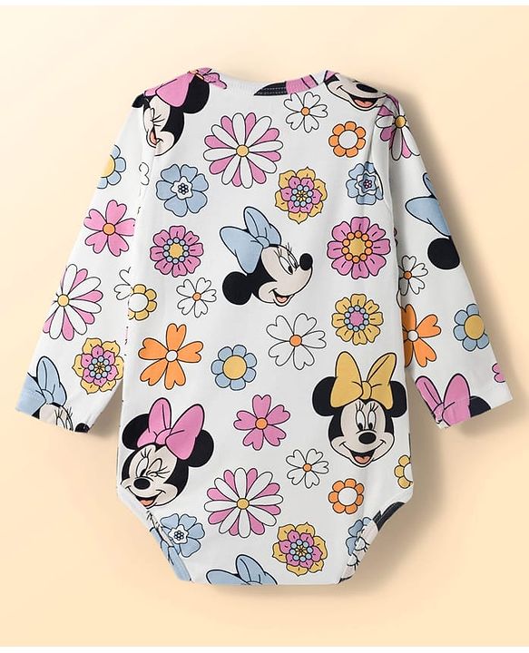 Babyhug Disney Interlock Knit Full Sleeves Onesies with Minnie Mouse Graphic Pack of 3 - Yellow Light Blue & White