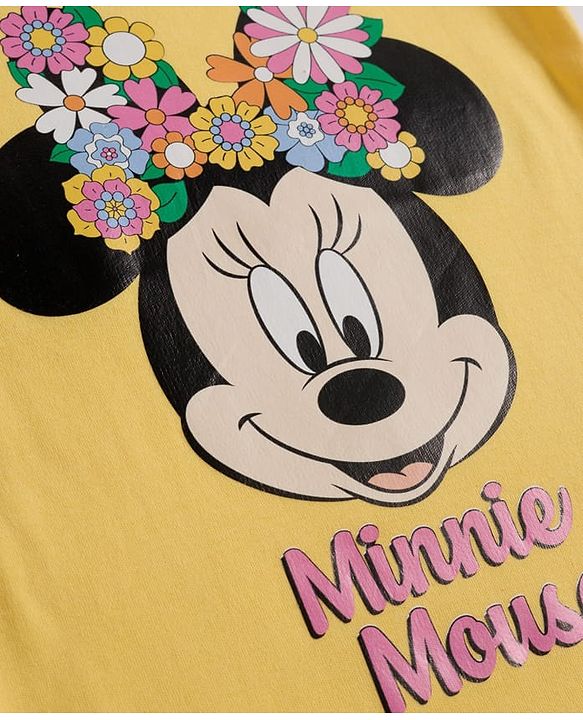 Babyhug Disney Interlock Knit Full Sleeves Onesies with Minnie Mouse Graphic Pack of 3 - Yellow Light Blue & White