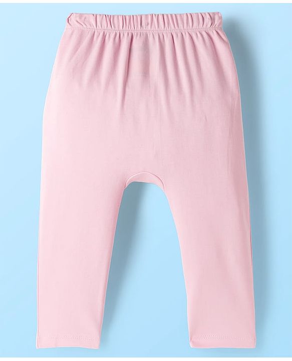 Babyhug Disney Interlock Knit Full Length Diaper Leggings With Minnie Mouse Graphics Pack Of 3 - Pink Light Blue & White