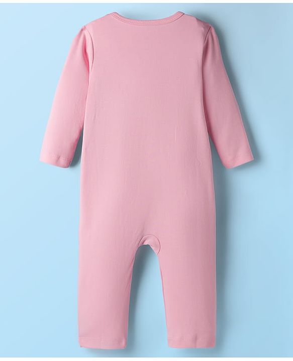 Babyhug Disney Interlock Knit Full Sleeves Front Open Romper with Marie Graphic Pack of 2 - Pink & White