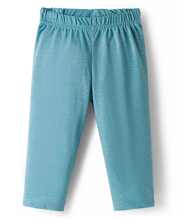 Babyhug Single Jersey Knit Full Sleeves T-Shirt & Pant Set With Bird Print - Teal Blue
