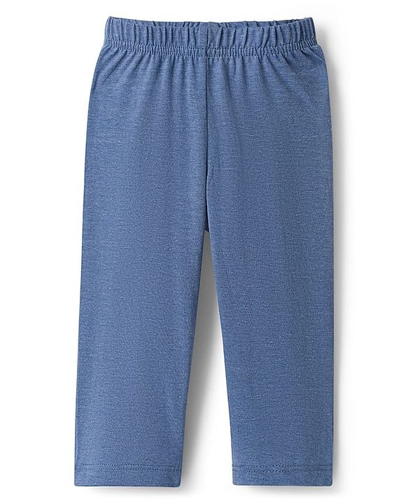Babyhug Single Jersey Knit Full Sleeves T-Shirt & Lounge Pant Set with Bear Graphic - Blue