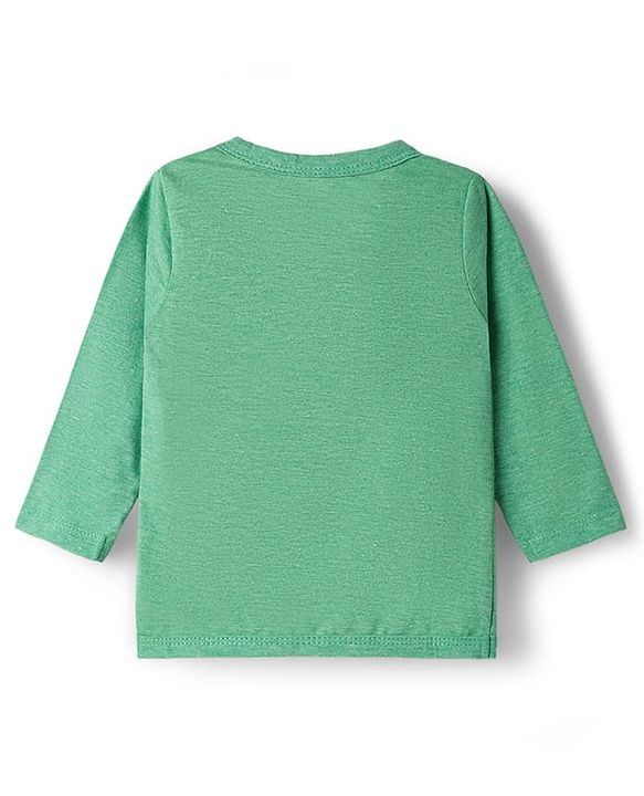 Babyhug Single Jersey Knit Full Sleeves T-Shirt & Lounge Pant Set with Bear Graphic - Green