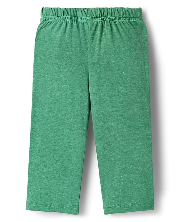 Babyhug Single Jersey Knit Full Sleeves T-Shirt & Lounge Pant Set with Bear Graphic - Green
