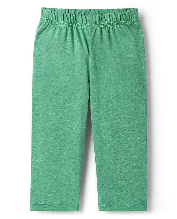 Babyhug Single Jersey Knit Full Sleeves T-Shirt & Lounge Pant Set with Bear Graphic - Green