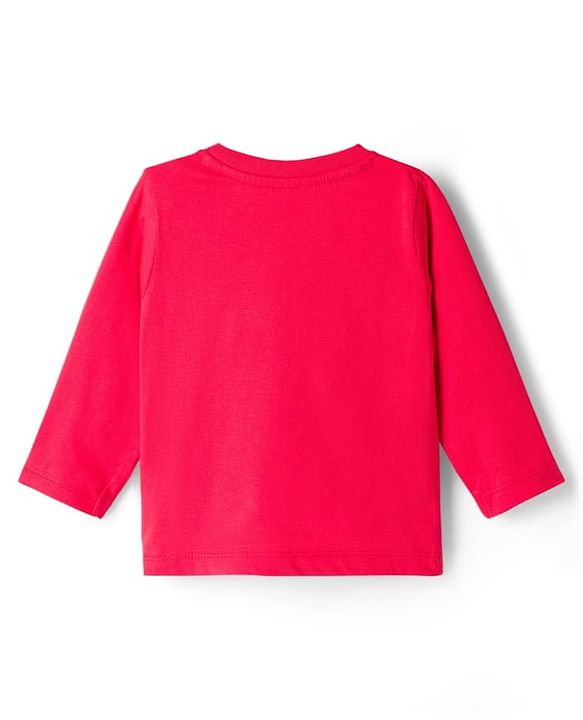 Babyhug Single Jersey Knit Full Sleeves T-Shirt & Lounge Pant Set with Tiger Print - Red & Black