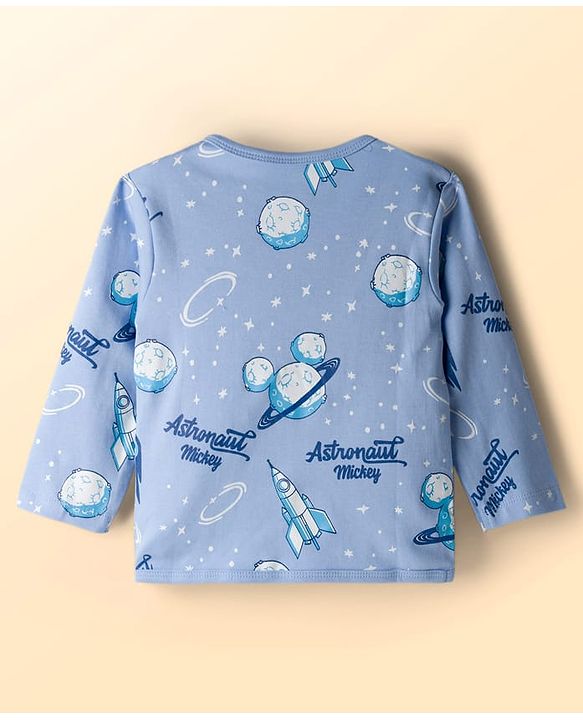 Babyhug Disney Interlock Knit Full Sleeves Jhablas with Mickey Mouse Graphics Pack of 3 - White Orange & Blue