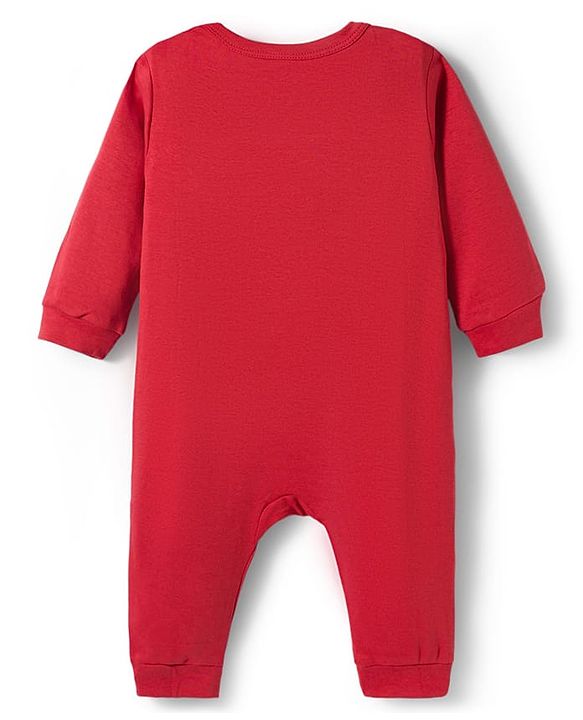 Babyhug Disney Interlock Knit Full Sleeves Front Open Rompers with Mickey Mouse Graphic Pack of 3 - Yellow Red & Blue
