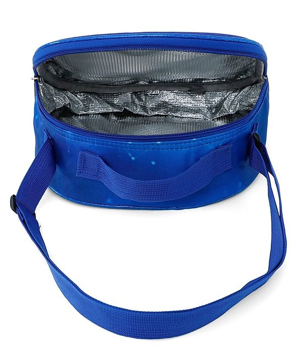 Babyhug Dinosaur Kids Insulated Lunch Box Bag with Adjustable Shoulder Strap & Handle - Blue| Thermal Lunch Carry Bag with Zip Closure for Boys & Girls