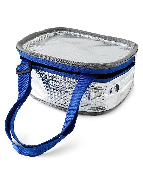 Babyhug Dinosaur Kids Insulated Lunch Box Bag with Adjustable Shoulder Strap & Handle - Blue| Thermal Lunch Carry Bag with Zip Closure for Boys & Girls