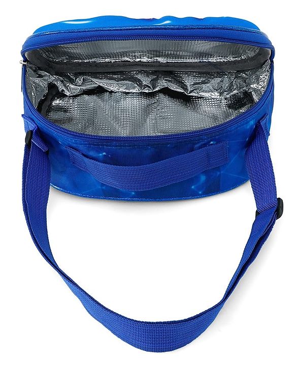 Babyhug Dinosaur Kids Insulated Lunch Box Bag with Adjustable Shoulder Strap & Handle - Blue| Thermal Lunch Carry Bag with Zip Closure for Boys & Girls